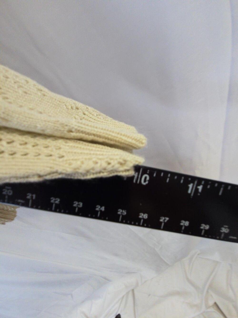 Sweater Cardigan Womens Medium White Open Knit 3/4 Sleeve Shrug Cropped - Picture 7 of 9